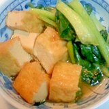 小松菜と厚揚げの煮もの カレー風味